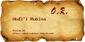 Obál Rubina névjegykártya